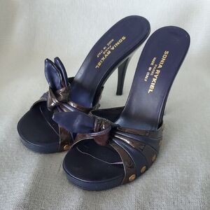 Sonia Rykiel Purple and Brown Strappy Heels